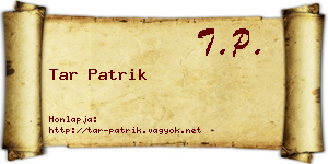 Tar Patrik névjegykártya